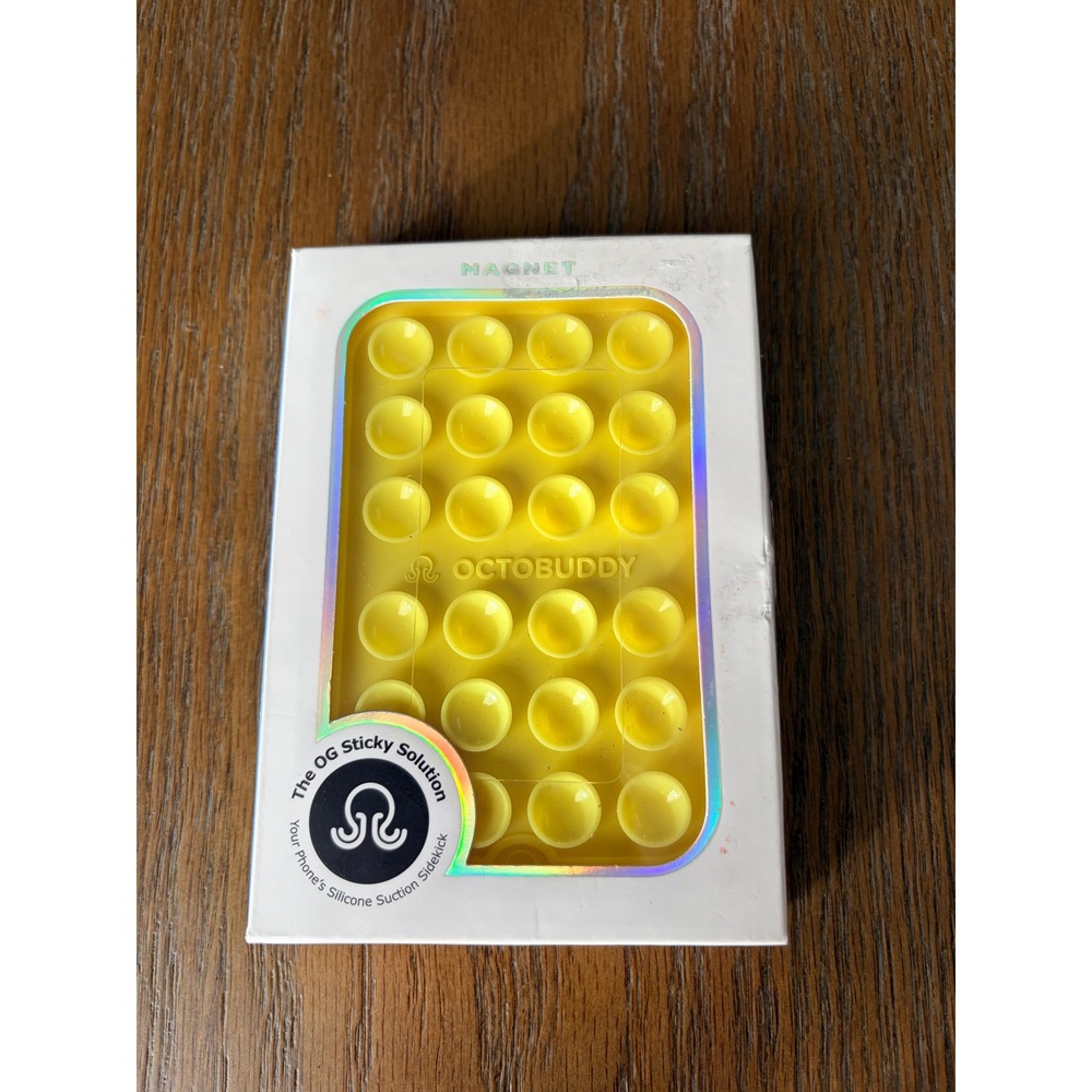Octobuddy Magnetic Suction Phone Mount MagSafe Compatible Yellow Silicone Mount